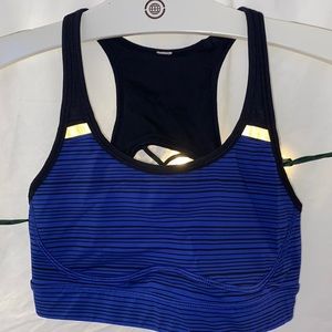 Lululemon blue/black sports bra with cage back